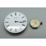 A Baume fob/pocket watch movement and a Jaeger-LeCoultre wristwatch movement