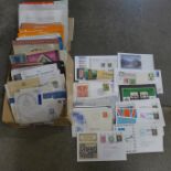 Stamps:- box of philatelic ephemera with exhibition covers, early catalogues, etc.