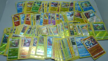 Reverse holo Pokemon cards with Black Star rares, (150)