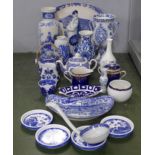 A collection of blue and white pattern china including Chinese