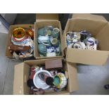 Four boxes of mixed china, decorative items etc. **PLEASE NOTE THIS LOT IS NOT ELIGIBLE FOR