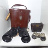 A pair of Carl Zeiss binoculars and a pair of W Bodman & Cie. France mother of pearl and abalone