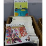 Forty-four The World of Interiors interior design magazines, 1980s to 2001 **PLEASE NOTE THIS LOT IS