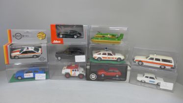 Corgi, Schuco, Gama and other die-cast model vehicles including hovercraft, emergency service