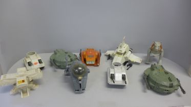Nine Kenner Star Wars vehicles/toys