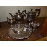 A Viners tea service, a salver and two coasters