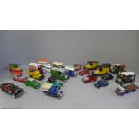 A collection of Matchbox and Lledo model vehicles