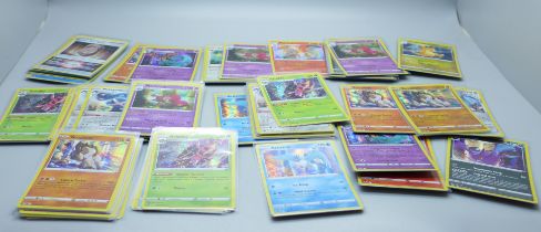 Eighty holographic Pokemon cards, Silver Tempest, all Black Star rares, in protective sleeves pack