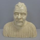 A studio pottery bust of a gentleman, indistinctly signed at the back, possibly made as a Scottish