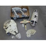 Kenner Star Wars playset vehicles, At-At, Millennium Falcon, X-Wing (unchecked, may have parts