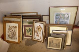 Assorted watercolours and prints