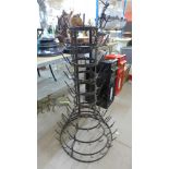 A French wrought iron bottle stand
