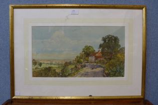 Michael Crawley, Ingleby near Derby, watercolour, framed