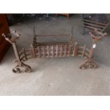A Victorian Gothic Revival cast iron fire grate