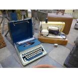 An Imperial typewriter and a Singer sewing machine