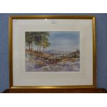 Michael Crawley, Winter, Goyt Valley, Derbyshire, watercolour, framed