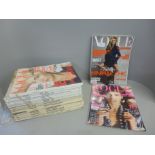 Vintage 1992 and 1984 Vogue magazines with three additional magazines (15)