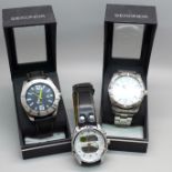 Two Sekonda 200m diver's watches and one other wristwatch