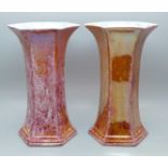 A pair of Wilton Ware Art Deco lustre vases, 15.5cm