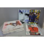 Vintage 1990 Vogue magazines, Jan-Dec including rare January issue with five supermodel front cover