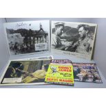Autographed Film lobby cards including Maximilian Schell, Peter O'Toole, Greer Garson, Richard