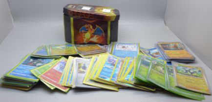 150 Shiny Pokemon cards in collectors tin