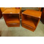 A pair of G-Plan Fresco teak bedside cabinets