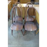 A set of four Ercol Golden Dawn elm and beech Quaker chairs