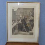 A signed Blair Leighton Pre-Raphaelite print and one other, framed