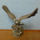 An oriental bronze figure of an eagle