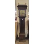 An oak longcase clock, with 18th Century 30-hour movement and brass dial, signed Humphrey White,