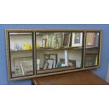 A Regency style gilt framed triptych mirror