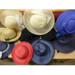 A collection of special occasion hats, with one hat box (10) **PLEASE NOTE THIS LOT IS NOT