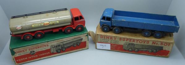 A Dinky Supertoys no.501 Foden 8-wheel diesel wagon, and no.504 Foden 14-tonne tanker