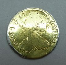 A Queen Anne gold half guinea, (previously mounted)