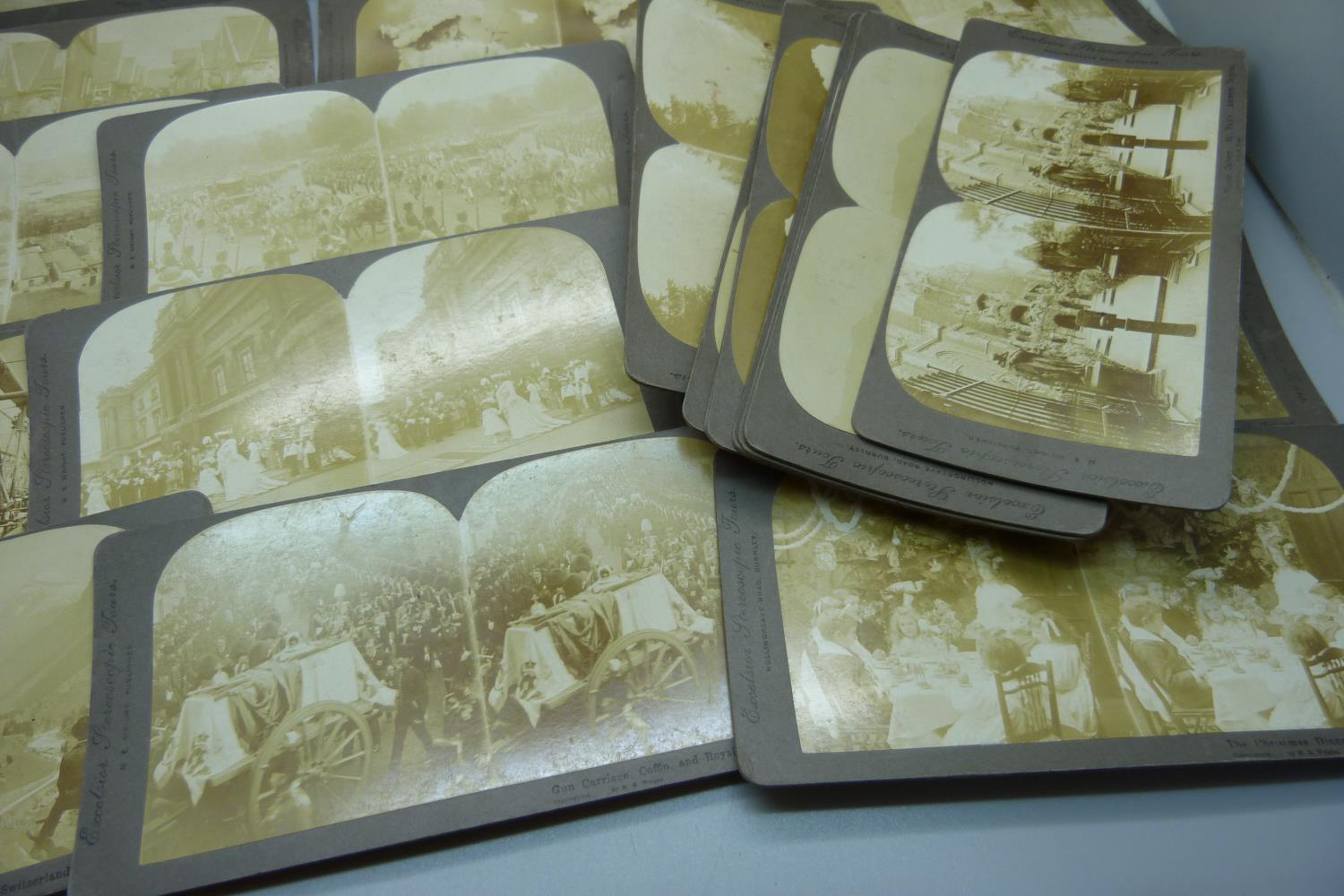 Twenty-four stereoscopic view cards, pre-WWI, British and European, some Royalty, etc. - Image 3 of 3