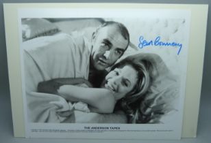 James Bond interest; Sean Connery autographed lobby card for The Anderson Tapes