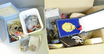 A box of costume jewellery