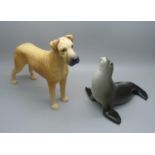 A Beswick model dog, Champion Ruler of Ouborough and a USSR model seal