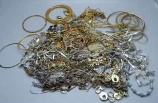 A collection of gold plated and other costume jewellery