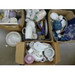 Four boxes of china **PLEASE NOTE THIS LOT IS NOT ELIGIBLE FOR POSTING AND PACKING**