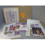 Music memorabilia; Elvis Presley ephemera and LPs in box