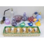 Mixed glassware including Villeroy & Boch, Caithness perfume bottles, etc.