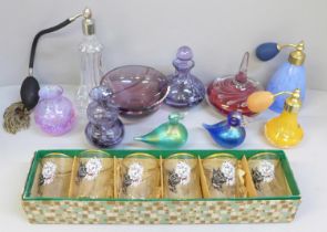 Mixed glassware including Villeroy & Boch, Caithness perfume bottles, etc.