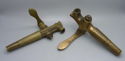 Two brass taps