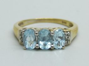 A silver gilt, topaz and zircon ring, O/P