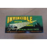 An Invincible Motor Insurance metal sign