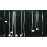 Ten silver chains, as new unused, various lengths and styles