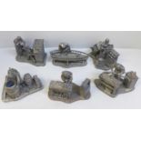 Six Evergreen Collection pewter figures of tradesmen