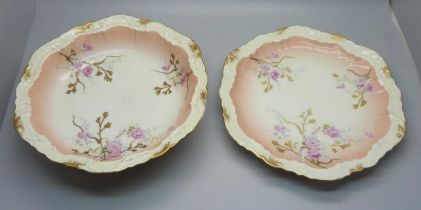 A Limoges plate and matching pedestal dish